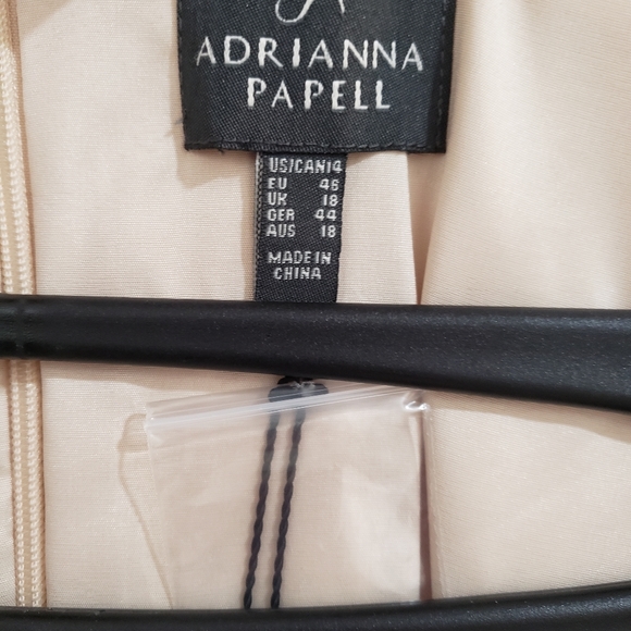 Adriana Papell women's almond beaded neckline dress size 14 nwt - Picture 4 of 6